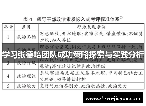学习张德培团队成功策略探索与实践分析