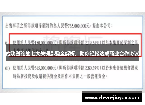 成功签约的七大关键步骤全解析,助你轻松达成商业合作协议 成功签约的七大关键步骤全解析,助你轻松达成商业合作协议