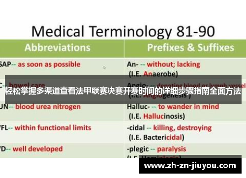 轻松掌握多渠道查看法甲联赛决赛开赛时间的详细步骤指南全面方法